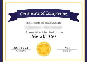 certificato Meraki 360