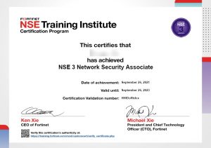 certificato NSE3 Network Security Associate