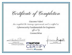 Cybersecurity Fundamentals for Engineers certification
